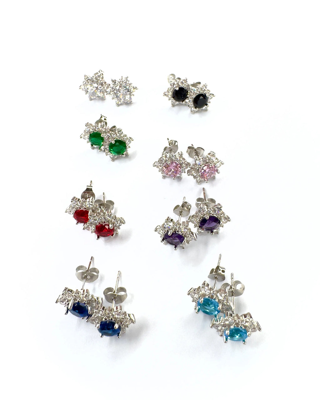 Orecchini a lobo Kate pietre silver