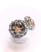 Orecchini pietra tonda e baguette strass