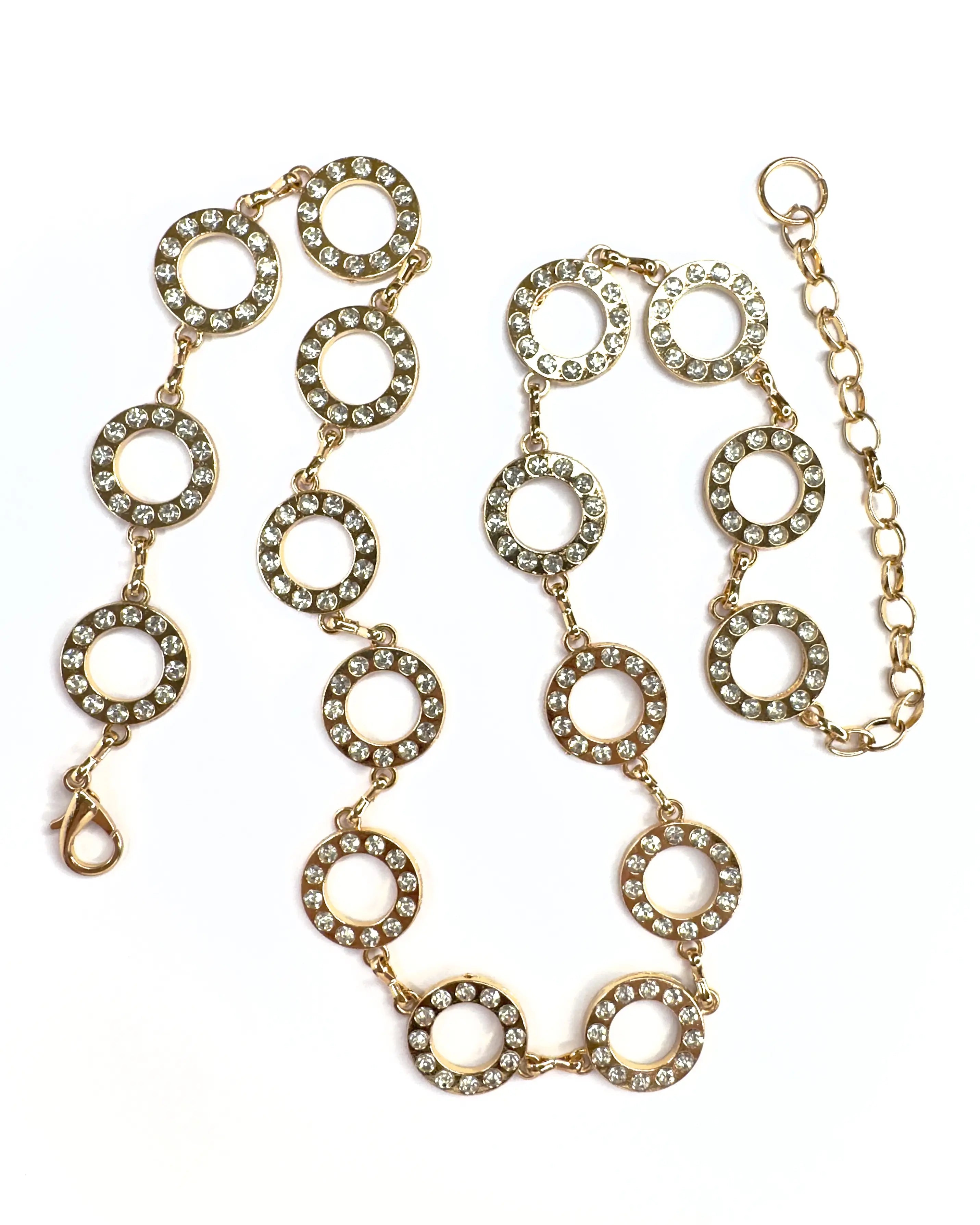 Collana maglia tonda strass