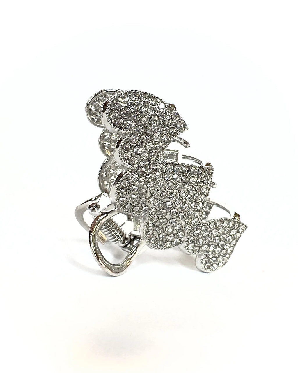 Pinza media cuori strass