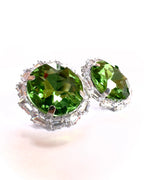 Orecchini pietra tonda e baguette strass