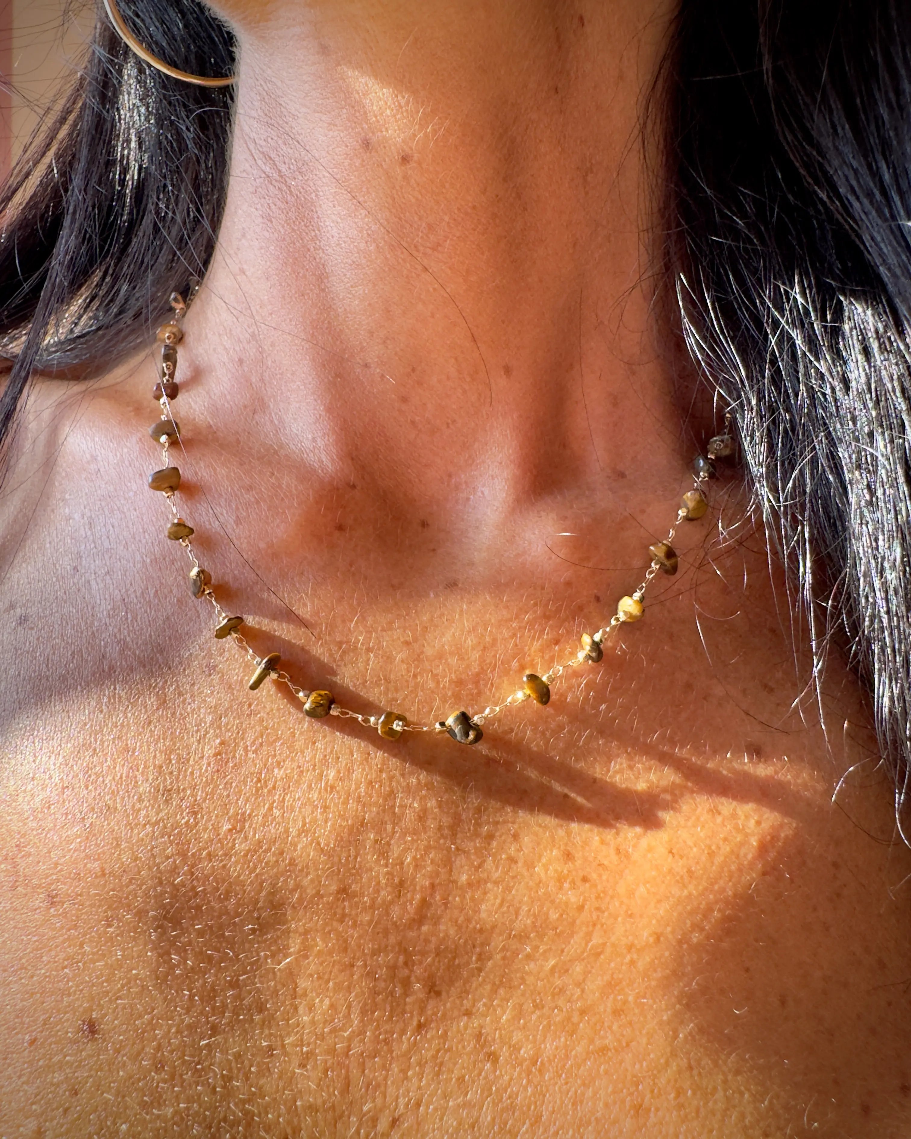 Collana girocollo pietrine chips