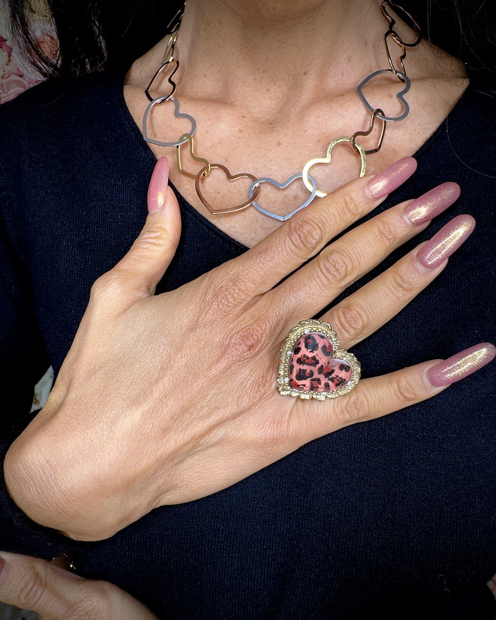 Anello cuore Leopardo