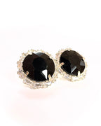 Orecchini pietra tonda e baguette strass
