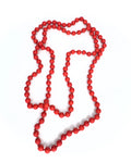 Collana lunga rossa in corallo bambù