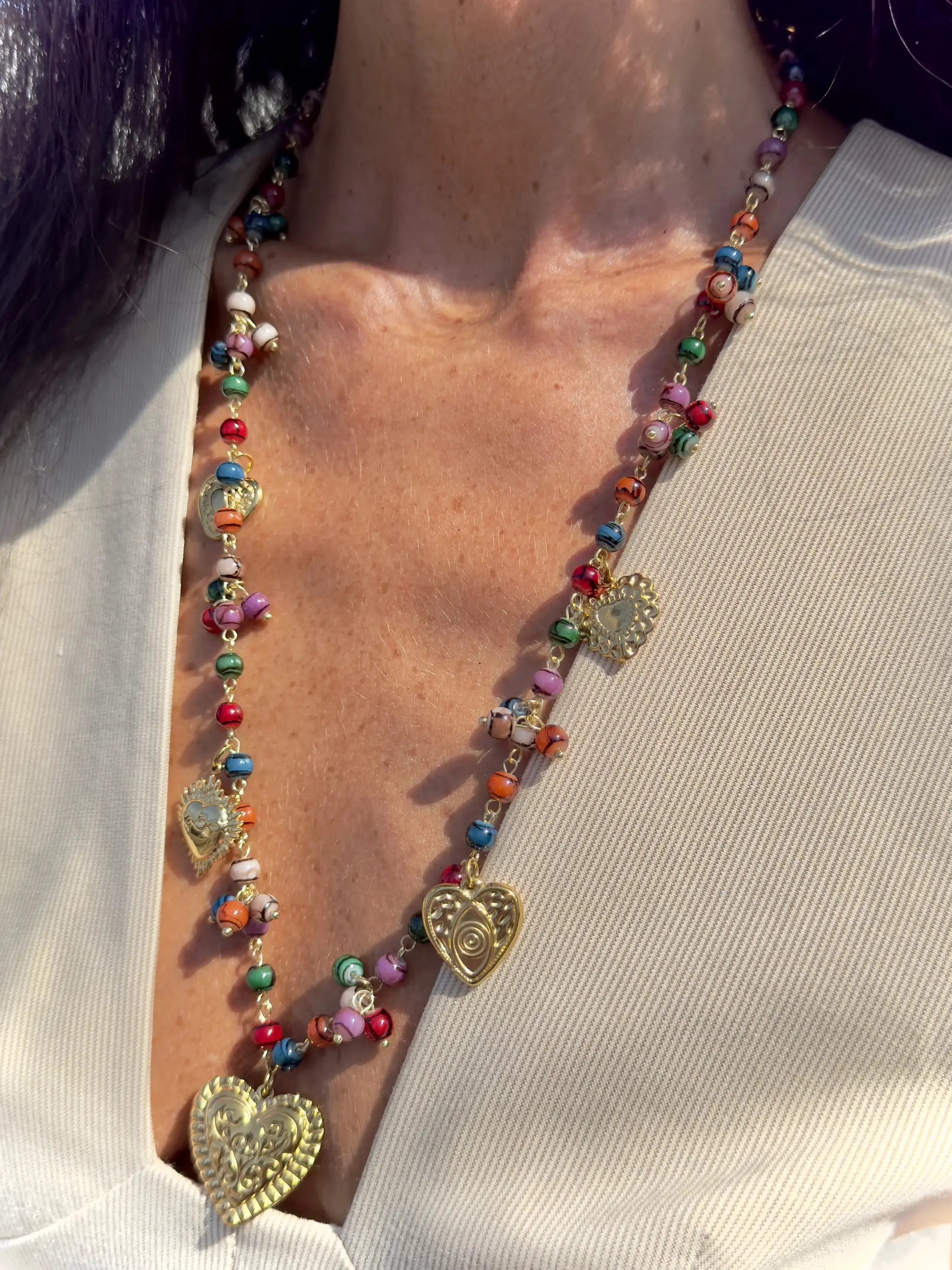 Collana Bisanzio Cuori Charms