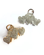 Pinza media cuori strass