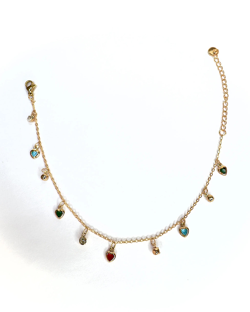 Cavigliera charms cuoricini