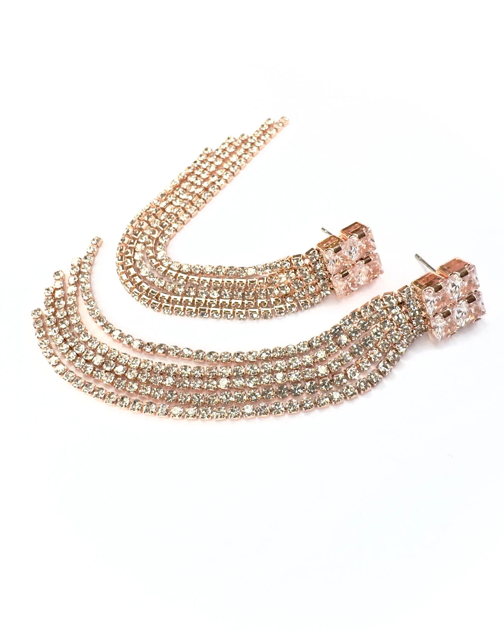 Orecchini Chandelier Quadrato Rose’