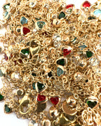 Cavigliera charms cuoricini