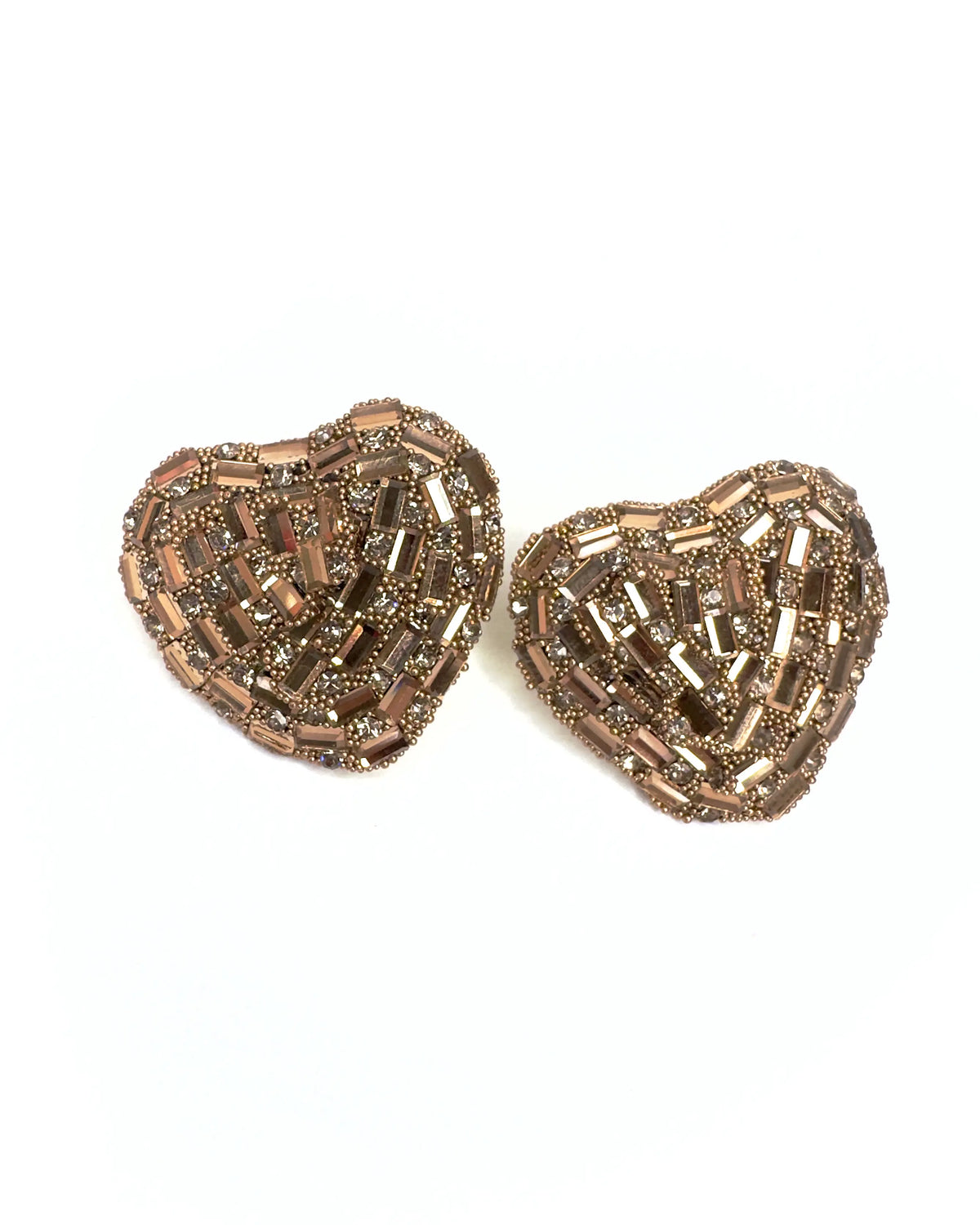 Orecchini cuore baguette strass