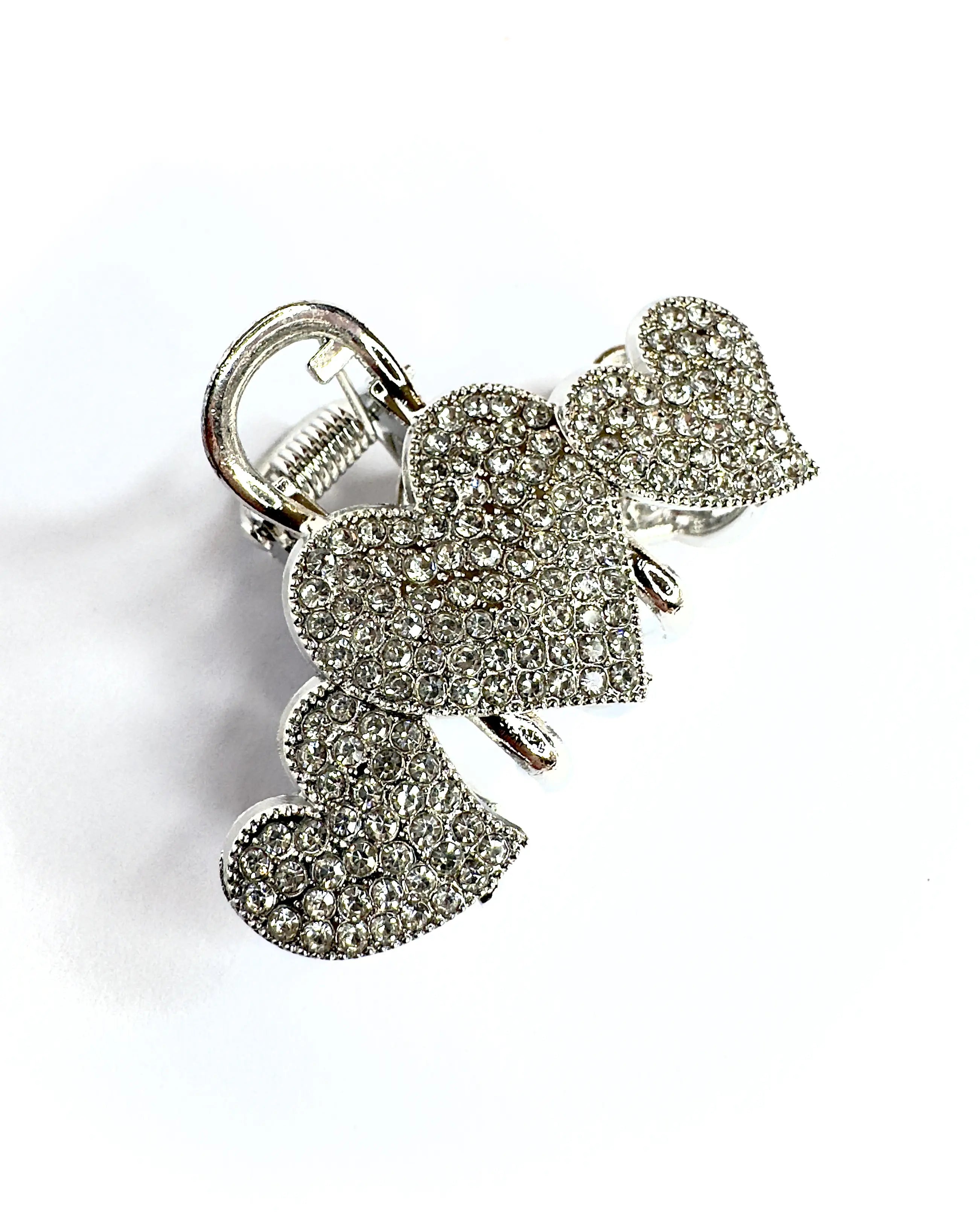 Pinza media cuori strass