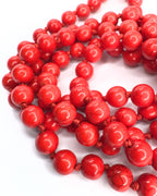 Collana lunga rossa in corallo bambù