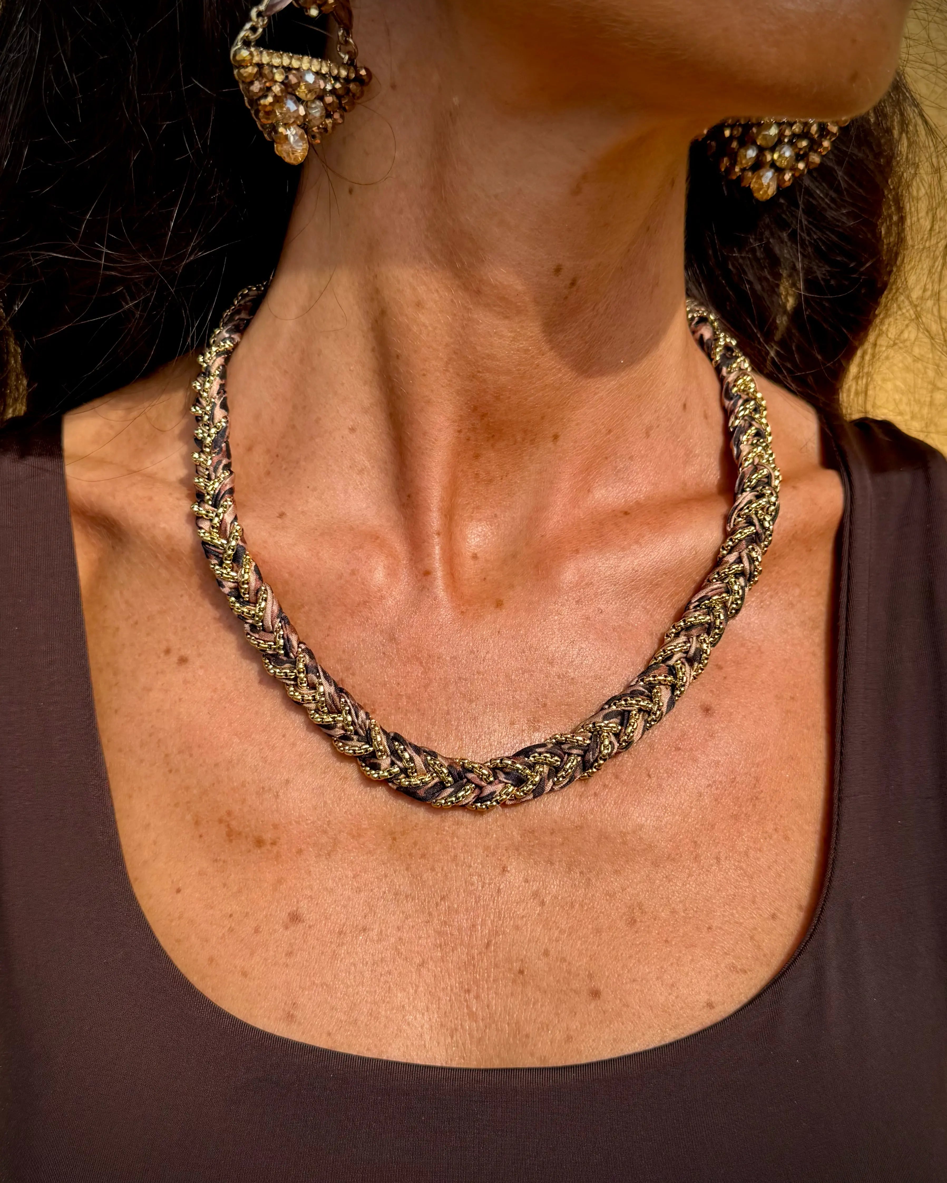 Collana intrecciata animalier
