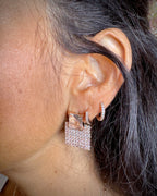 Orecchini Quadrato strass Rose’