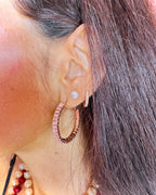Orecchini Cerchio strass Rosè