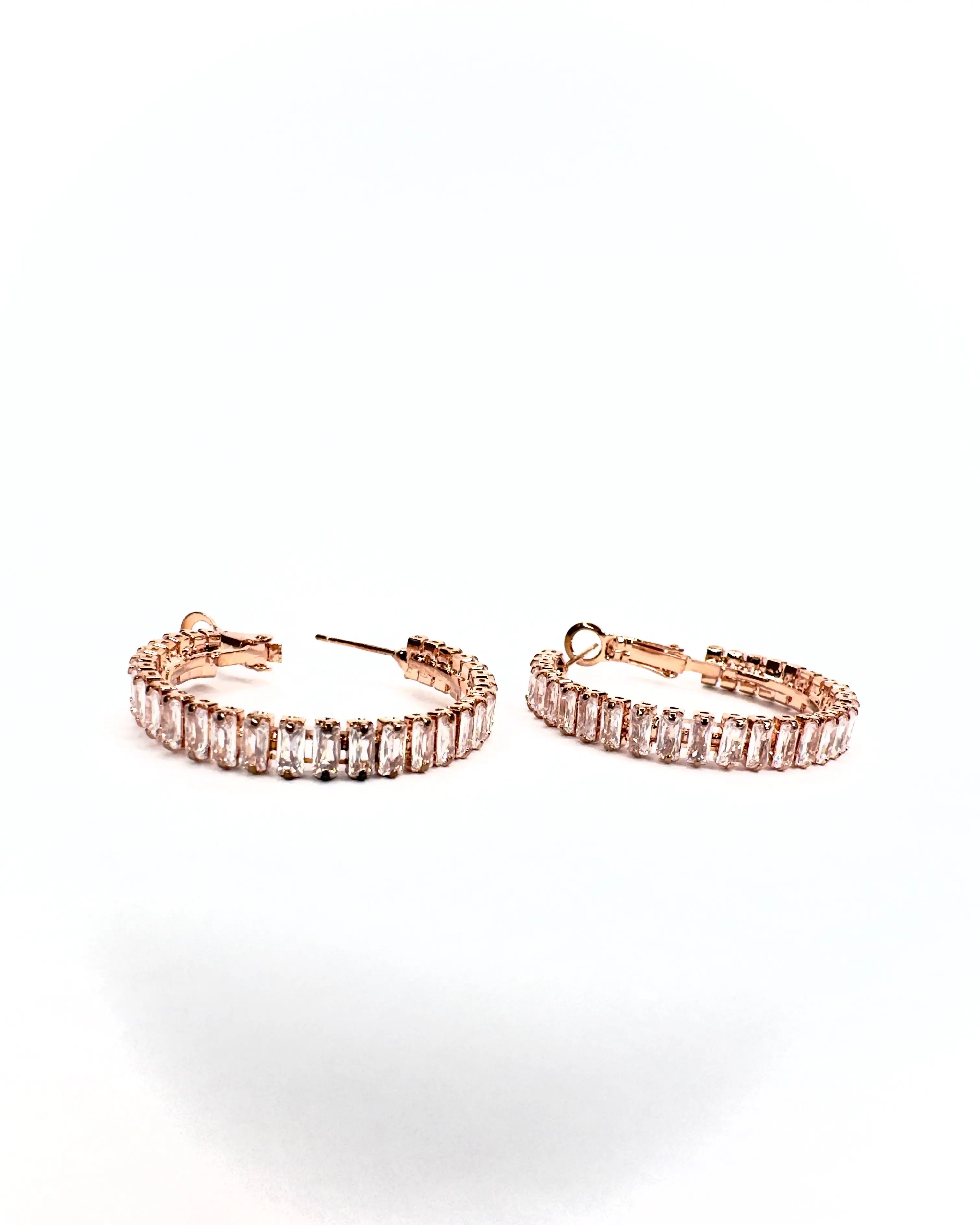 Orecchini Cerchio strass Rosè