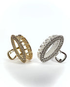 Pinza per capelli con strass media ovale