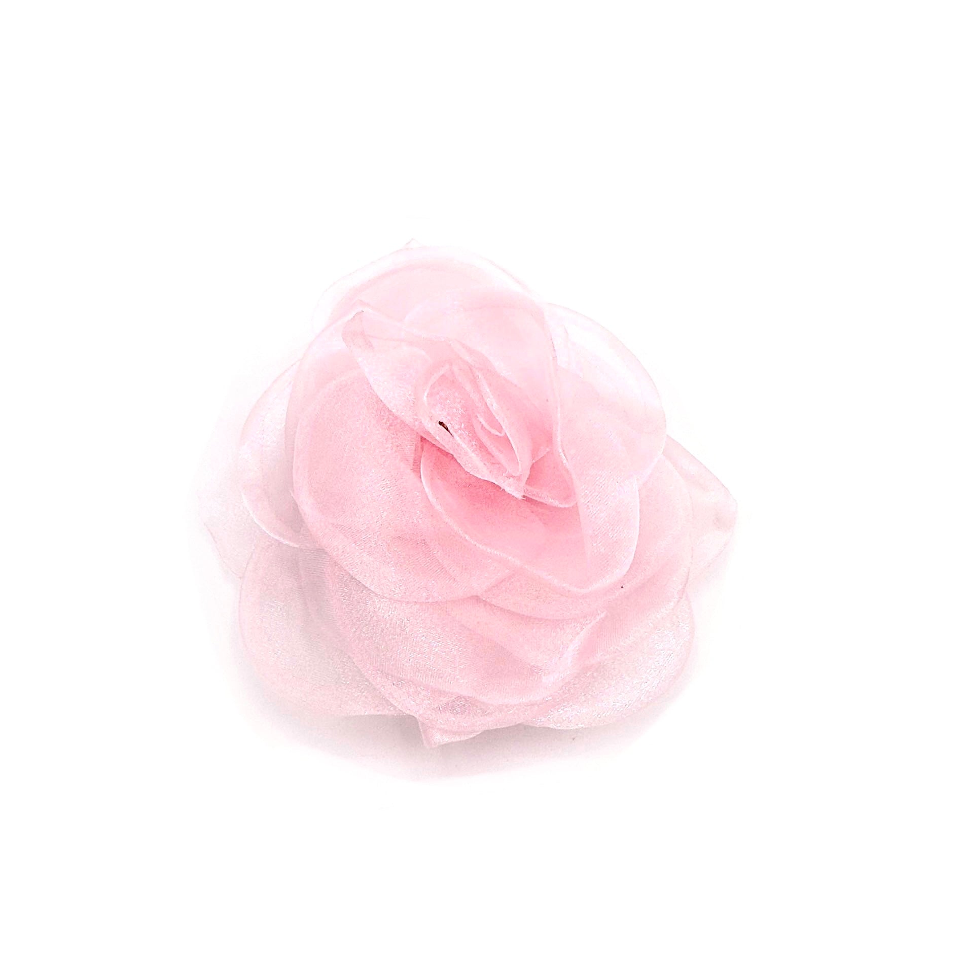 Spilla rosa in organza