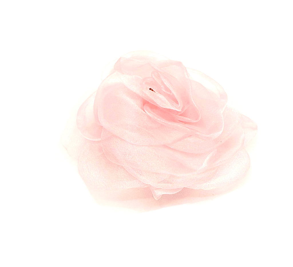 Spilla rosa in organza