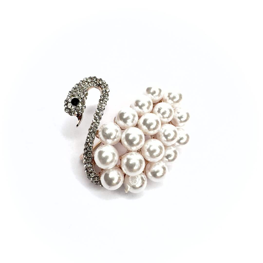 Spilla swarovski cigno