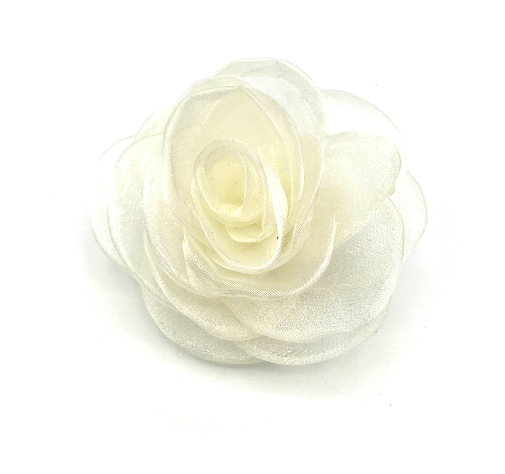 Spilla rosa in organza
