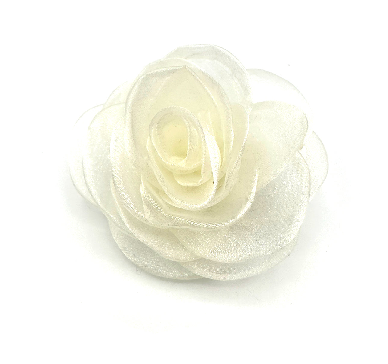 Spilla rosa in organza