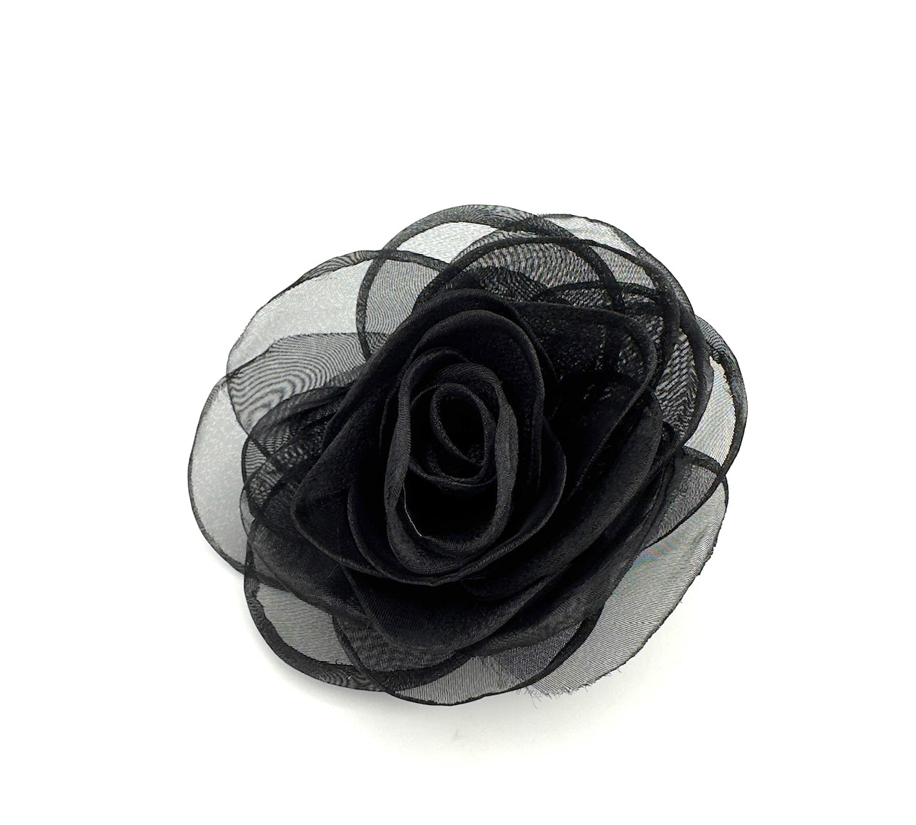 Spilla rosa in organza