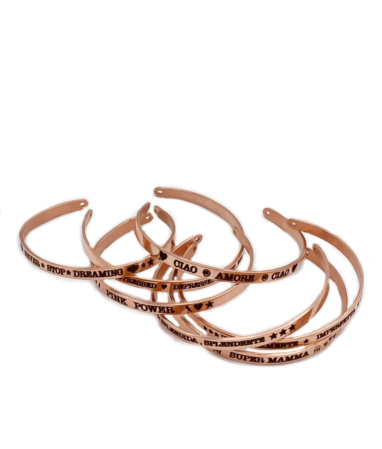 Bracciale con Scritta oro rosa