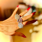 anello fiore pietre