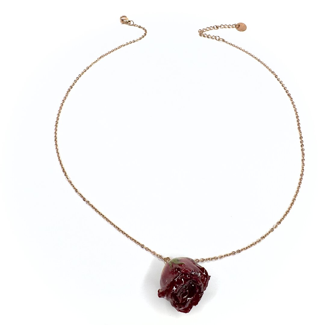 Collana rosa catena Amaranto Botanic