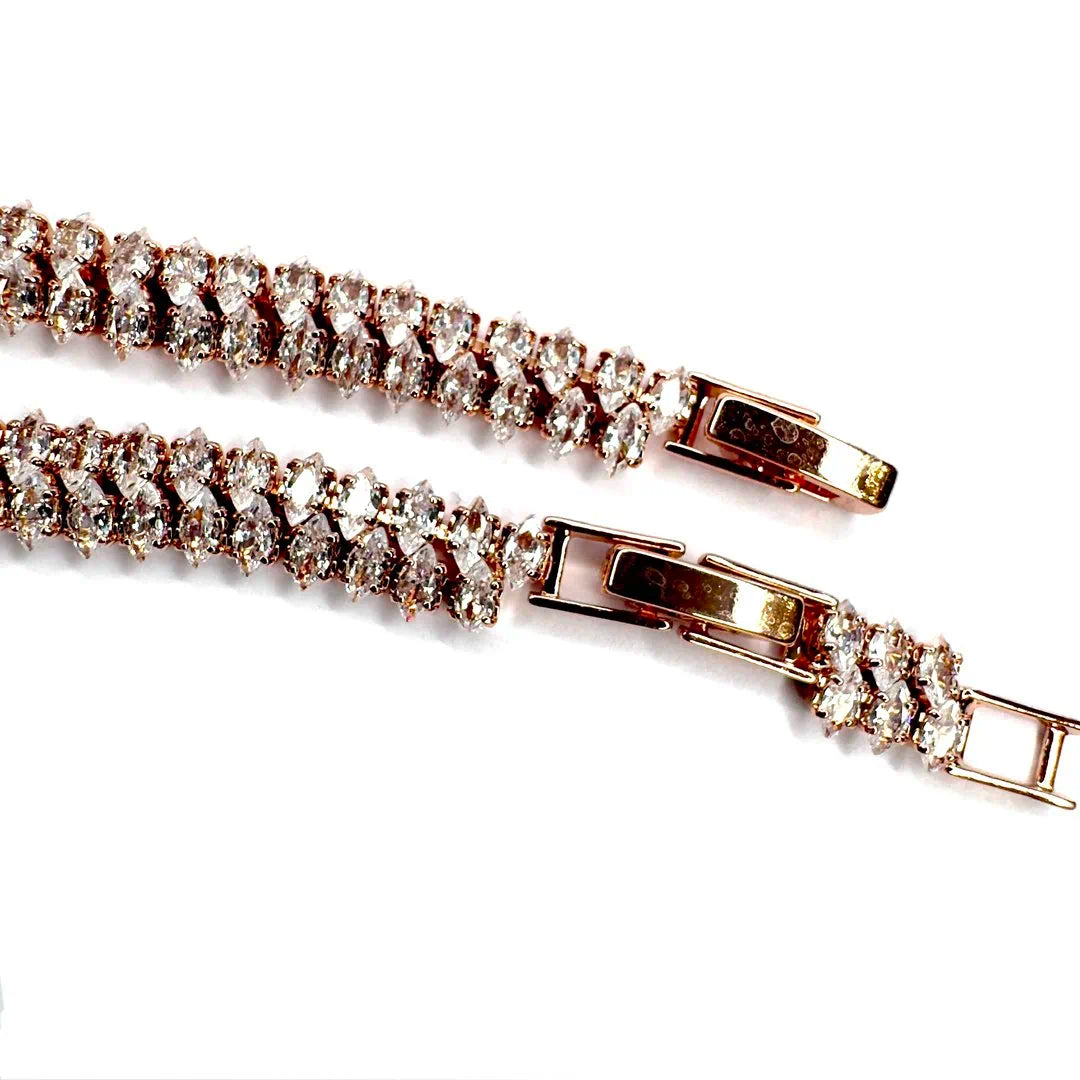 bracciale tennis oro rosa