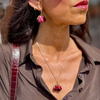 Collana rosa catena Amaranto Botanic