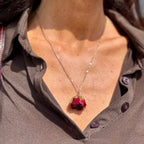 Collana rosa catena Amaranto Botanic