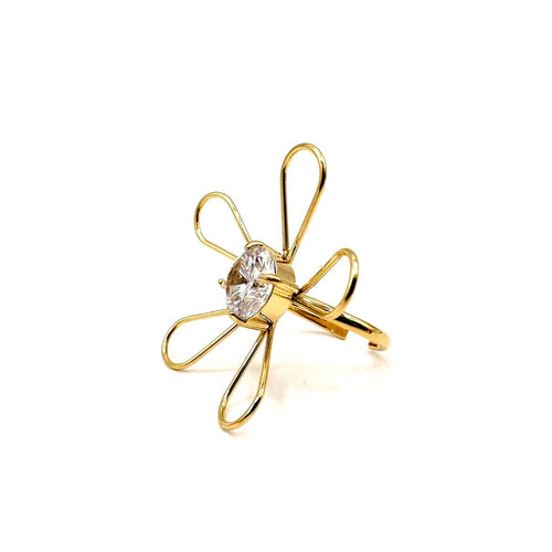 Anello Fiore oro con pietra