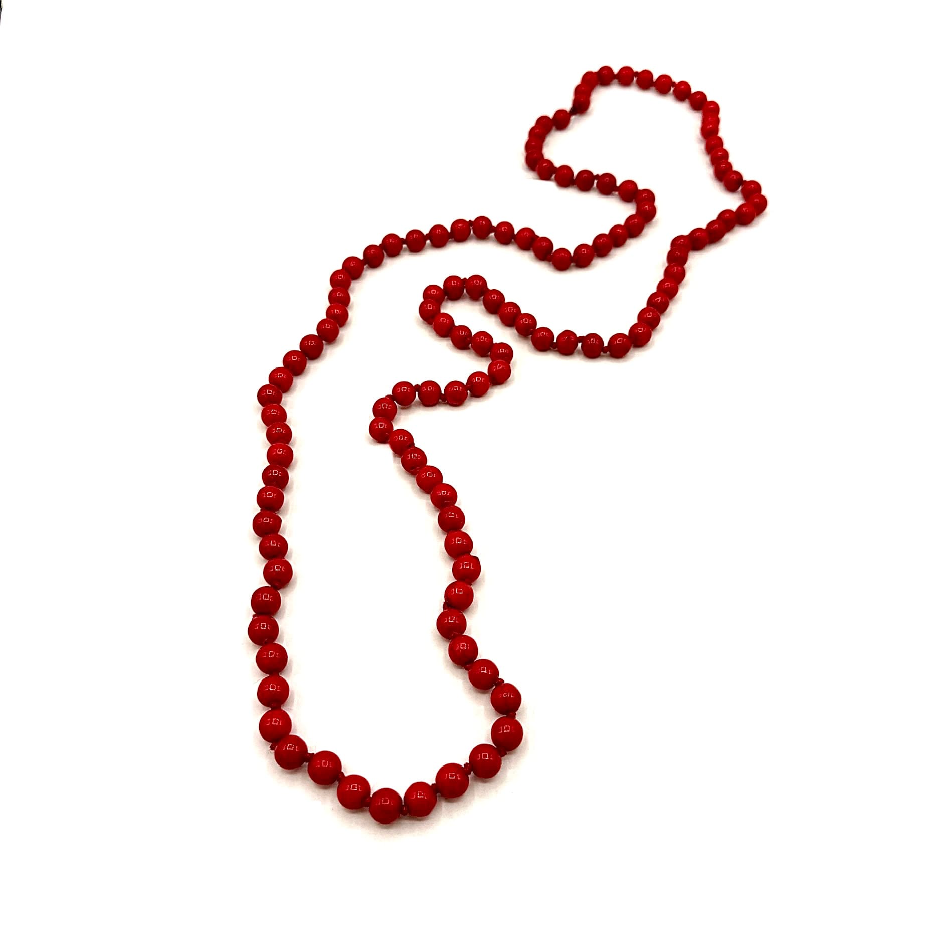 Collana rossa lunga Euphoria Bamboo Coral rosso tondo