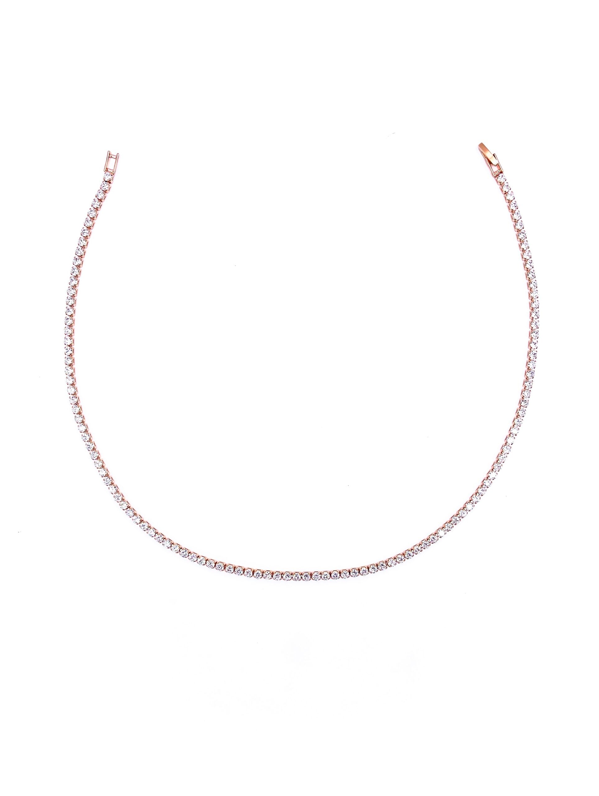 Girocollo Tennis Oro Rosa / Argento