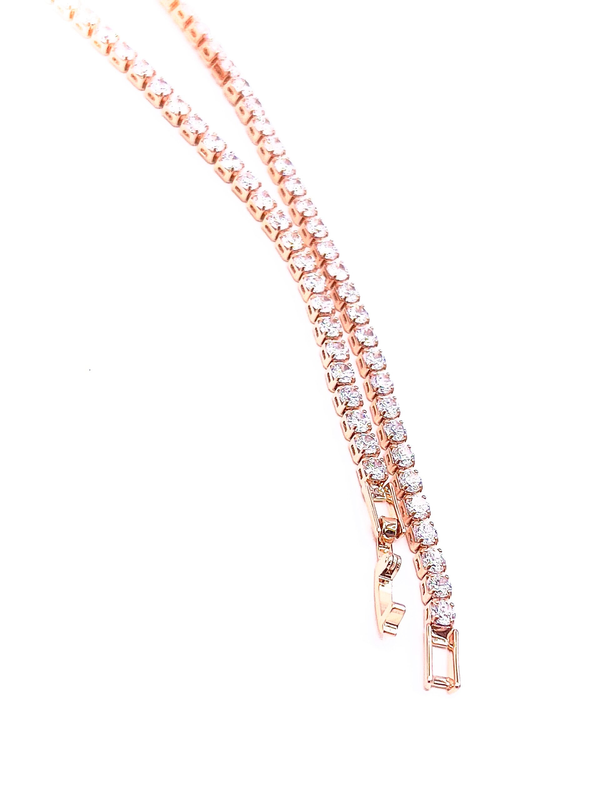 Girocollo Tennis Oro Rosa / Argento