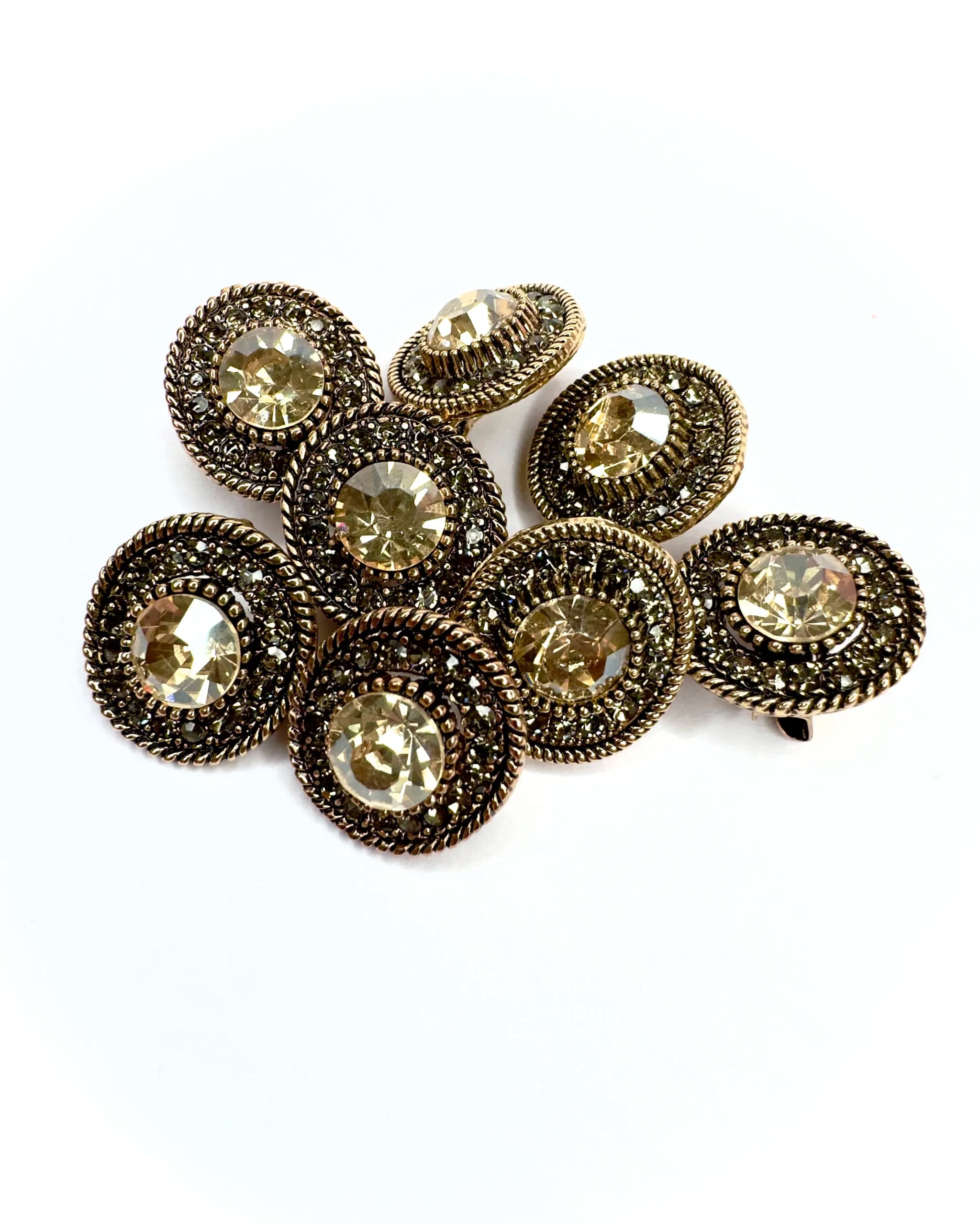 Spilla tonda vintage pietra