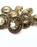 Spilla tonda vintage pietra