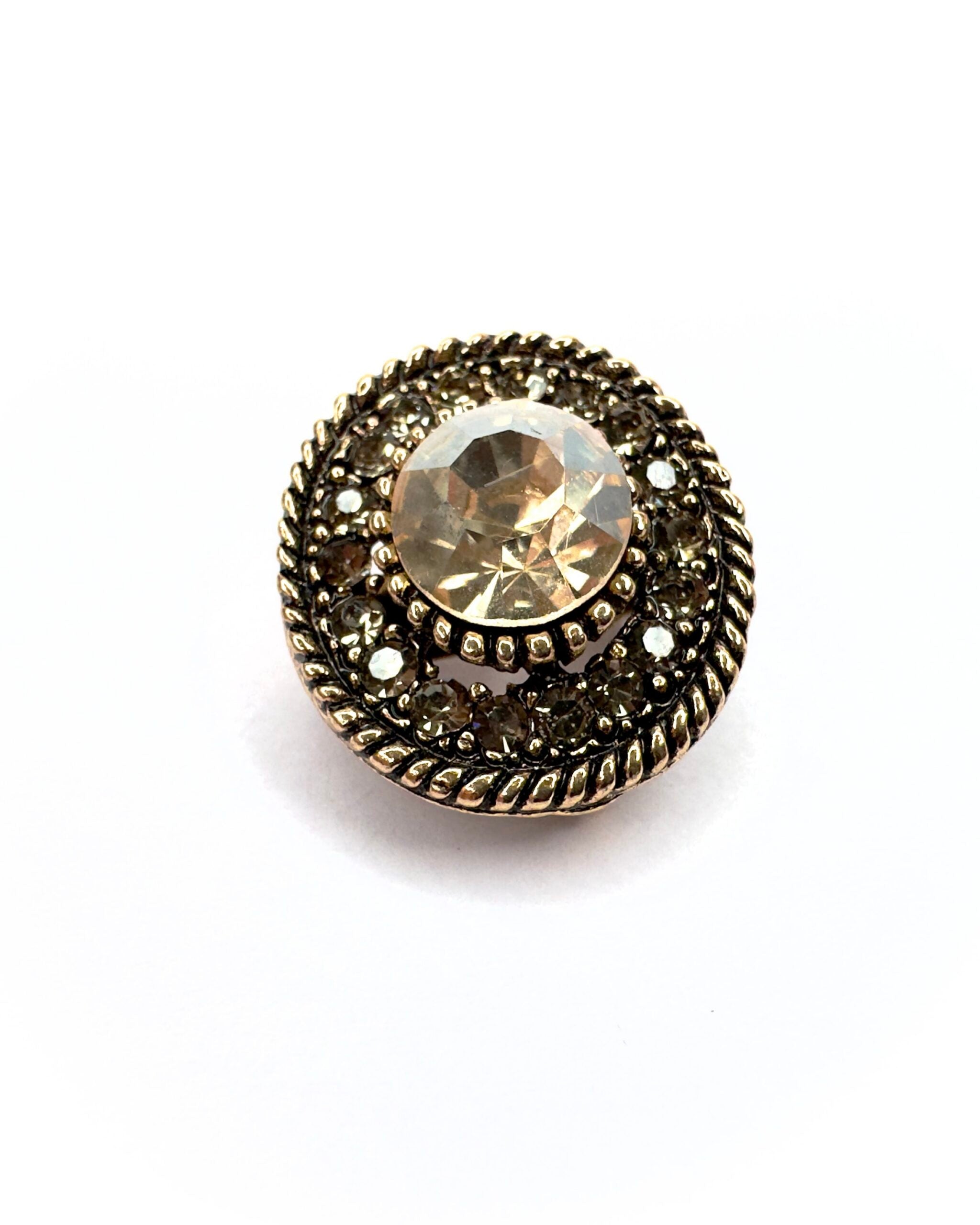 Spilla tonda vintage pietra