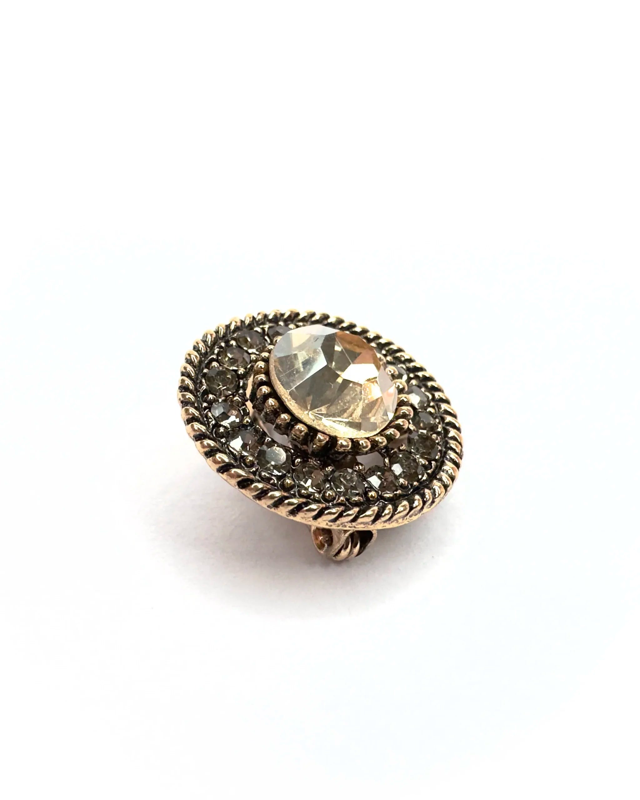 Spilla tonda vintage pietra