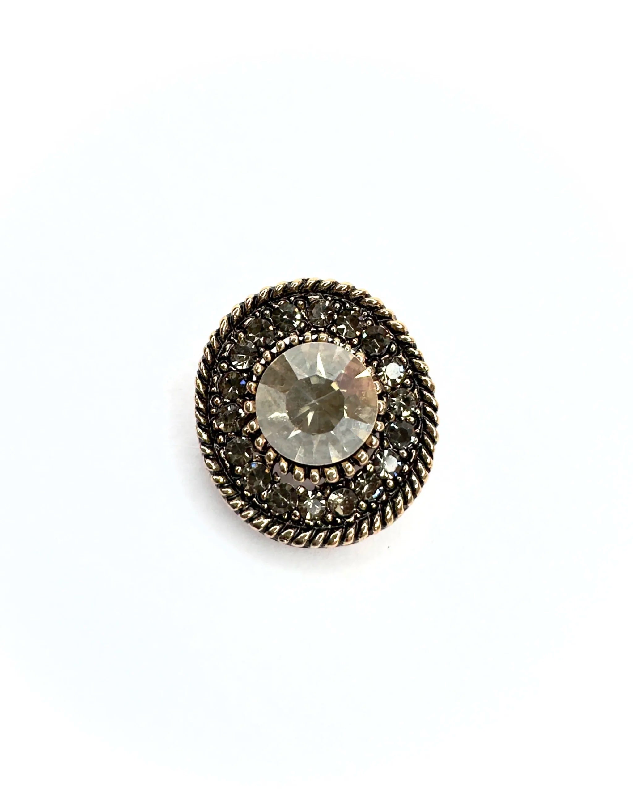 Spilla tonda vintage pietra