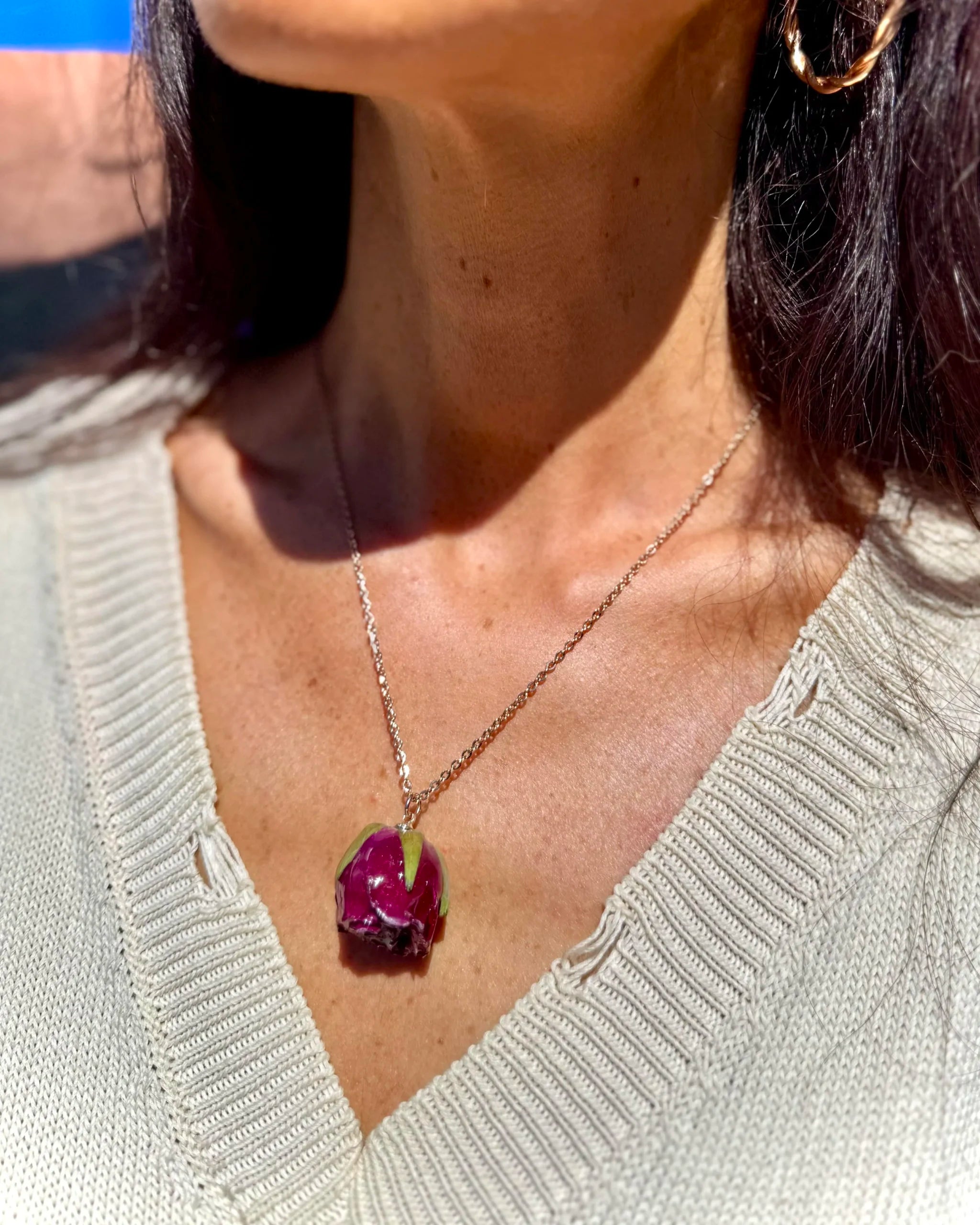 Collana rosa catena Vinaccia Botanic