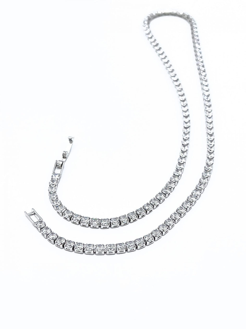 Girocollo Tennis Oro Rosa / Argento