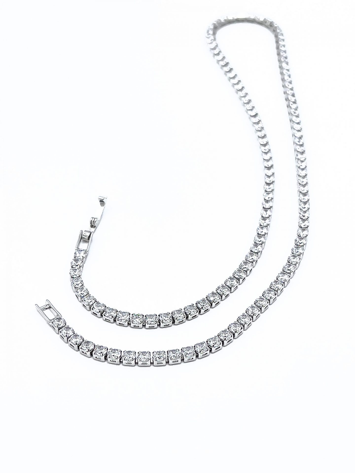 Girocollo Tennis Oro Rosa / Argento
