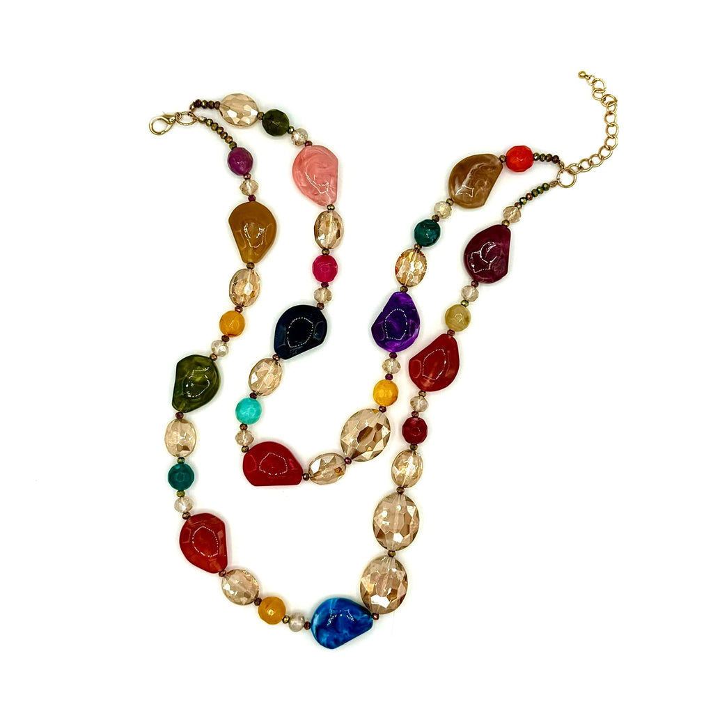 Collana con pietre dure colorate doppia Euphoria