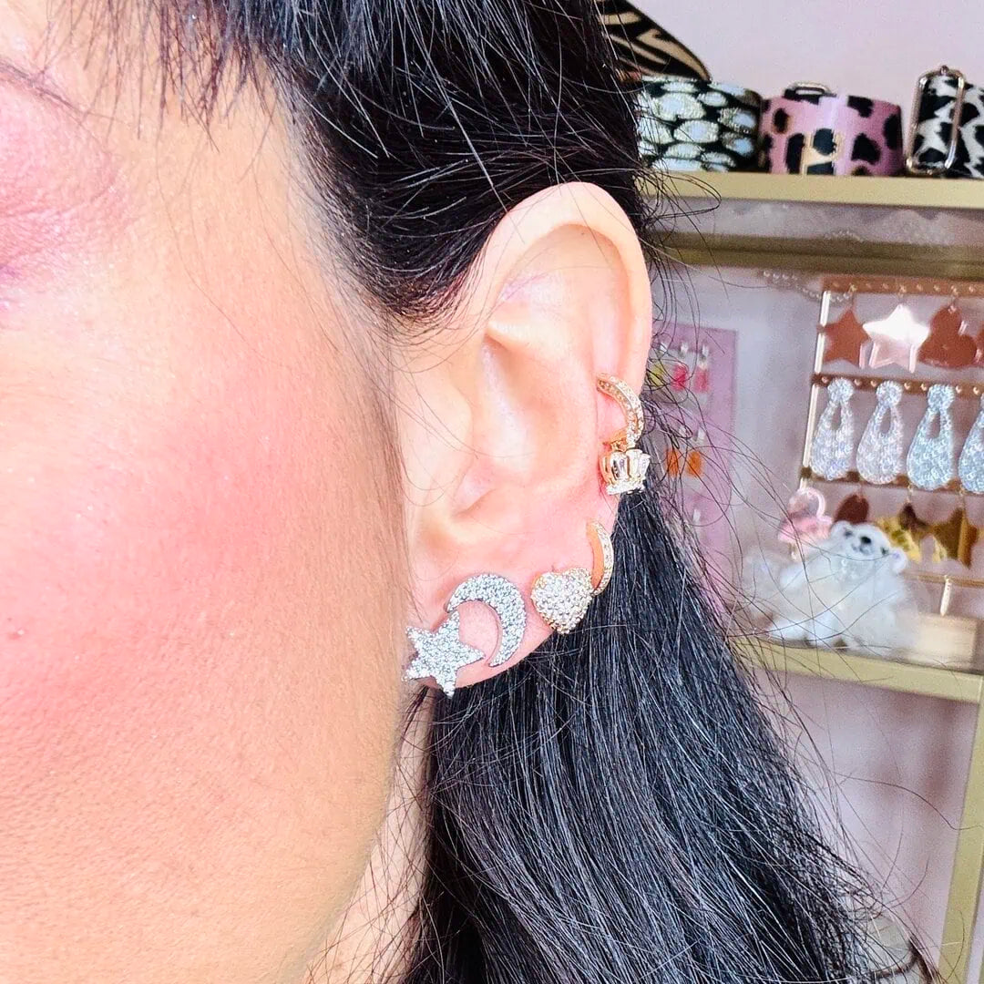 Orecchini cuore strass