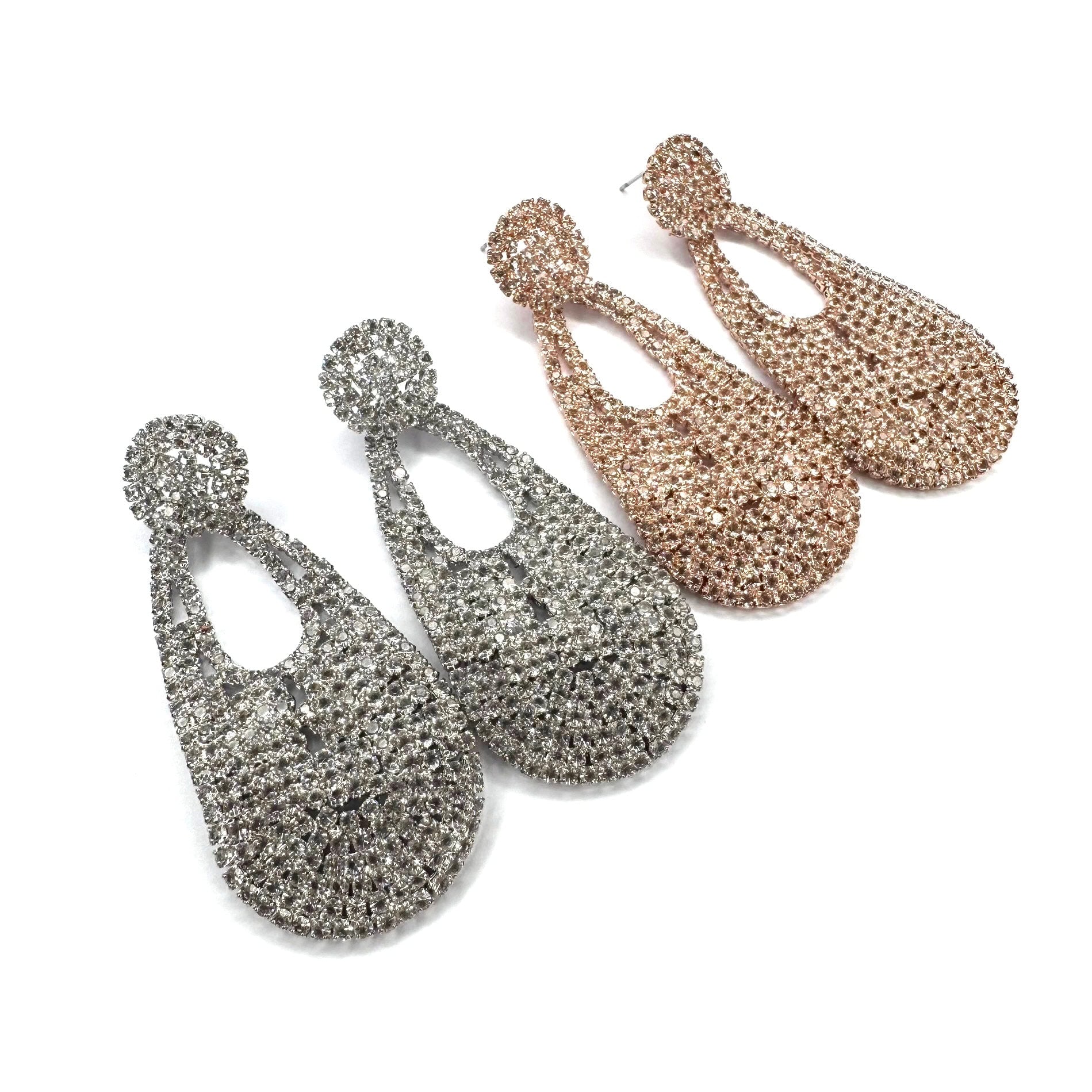 Orecchini di strass a goccia